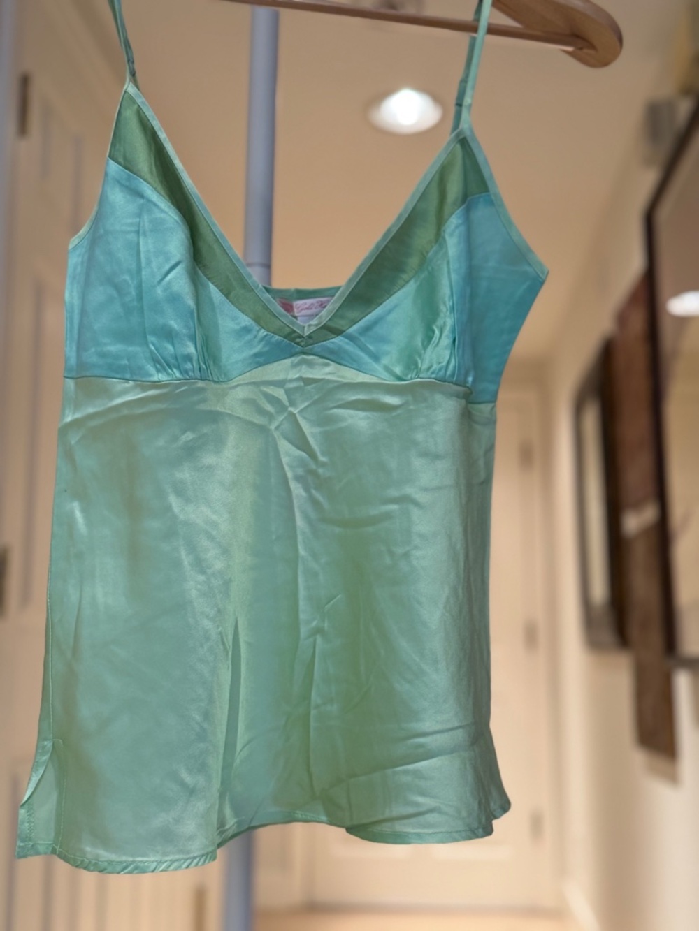 NWT Gold Hawk 100% Silk Colorblock Camisole S